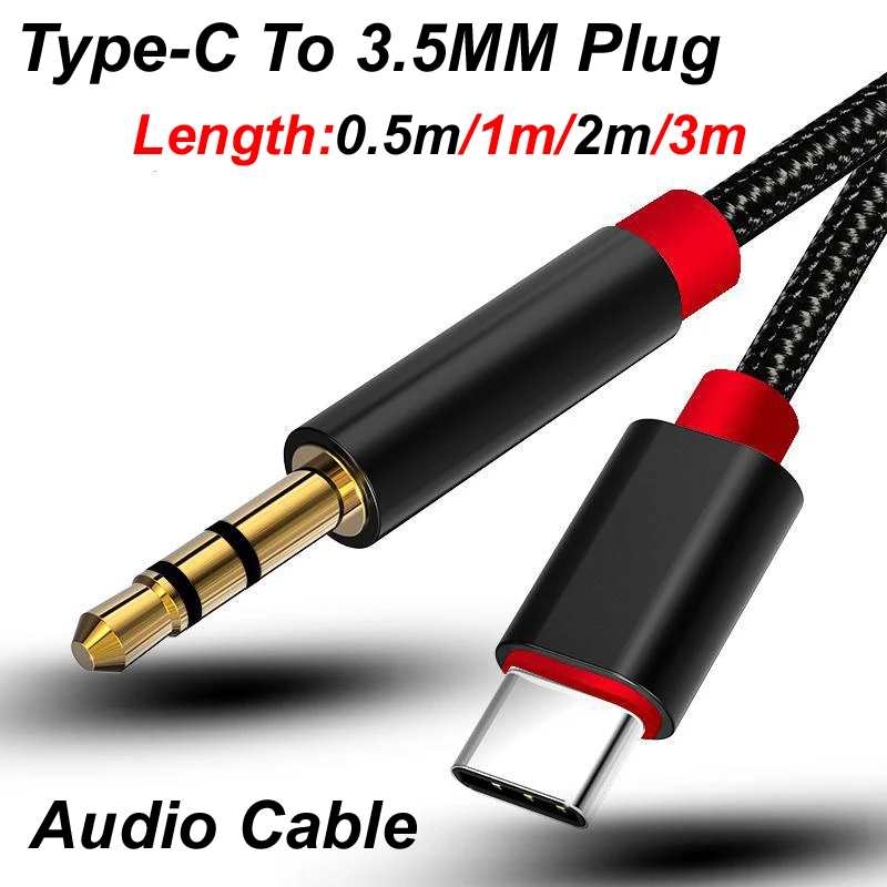 Cable Extension 3.5 - 0.5m/1m/2m/3m type-c USB-C à 3.5mm mâle