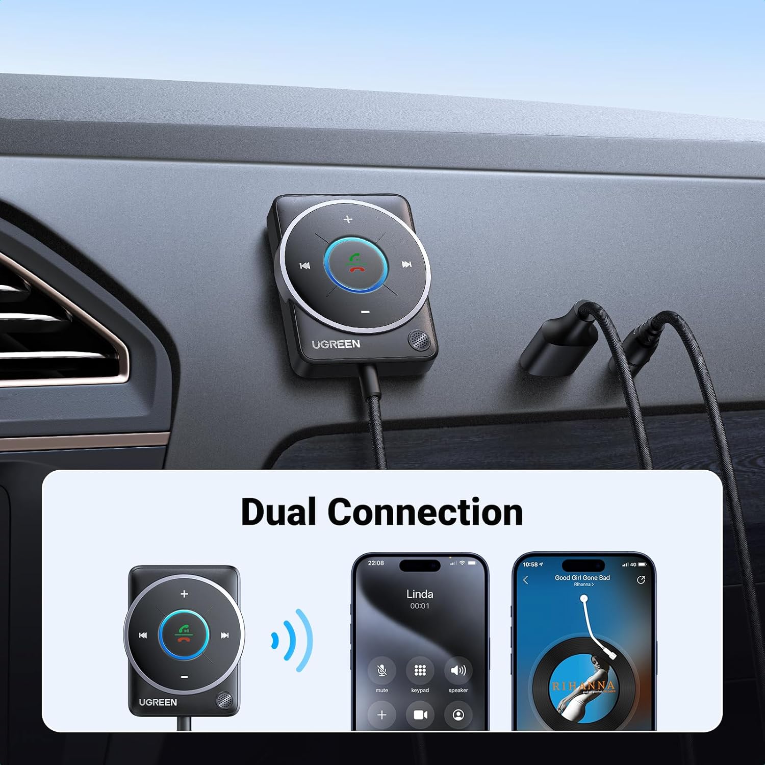 Adaptateur de voiture Aux Blue - Bluetooth Adapter Receiver avis et prix